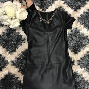 Zara Black Leather Dress